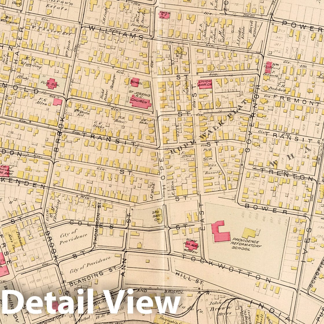 Ward 3, Providence, Rhode Island - Property Map, 1882 - Historical Atlas Plate