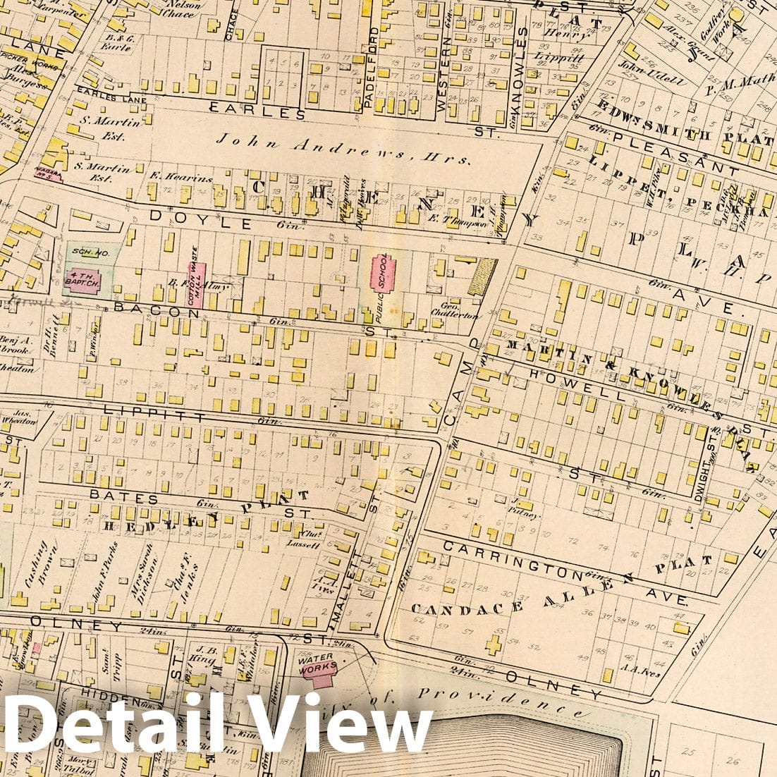 Ward 1, Providence, Rhode Island - Property Map, 1882 - Historical Atlas Print