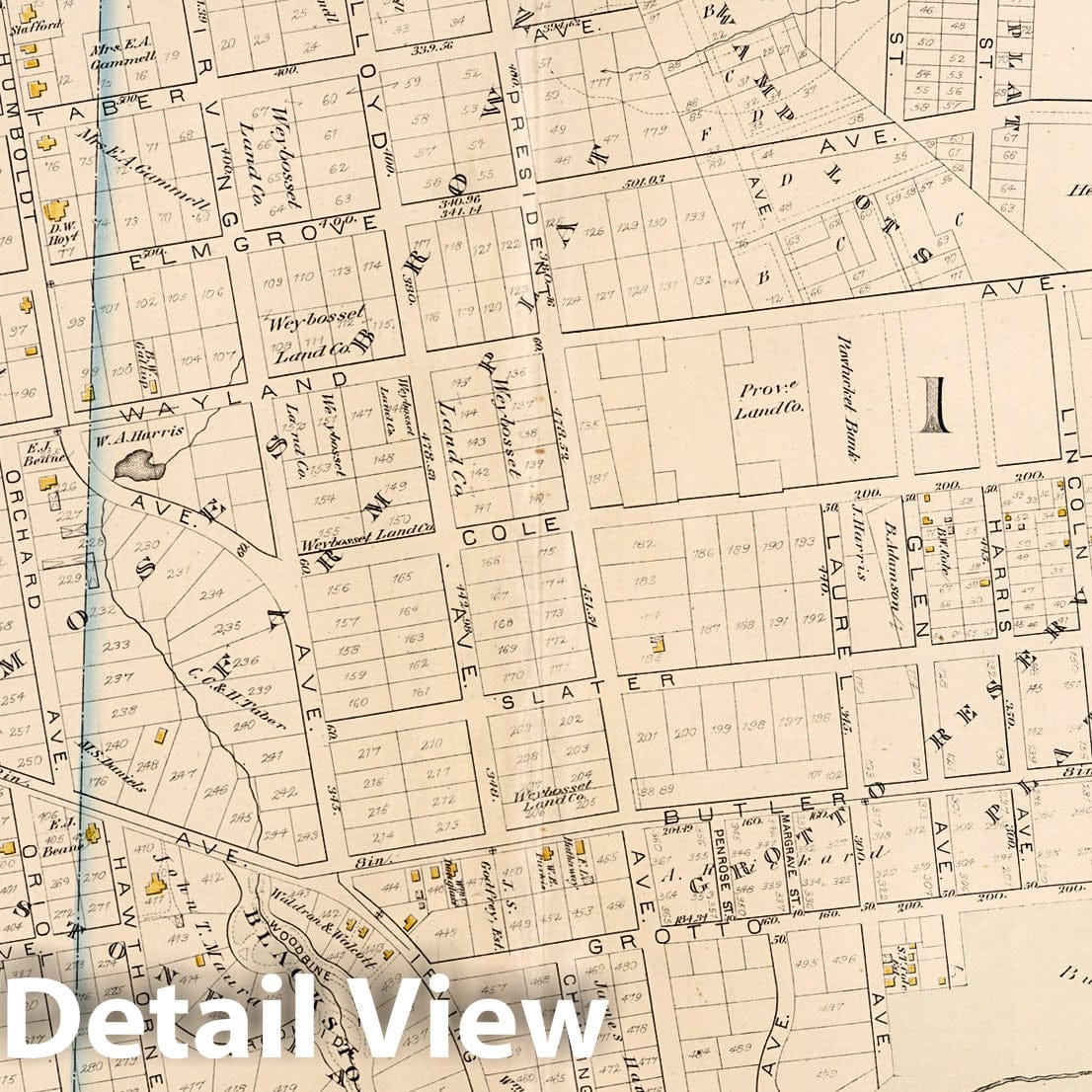 Providence, Rhode Island - Plate No. 4, 1882 - Historical City Plan Map Print