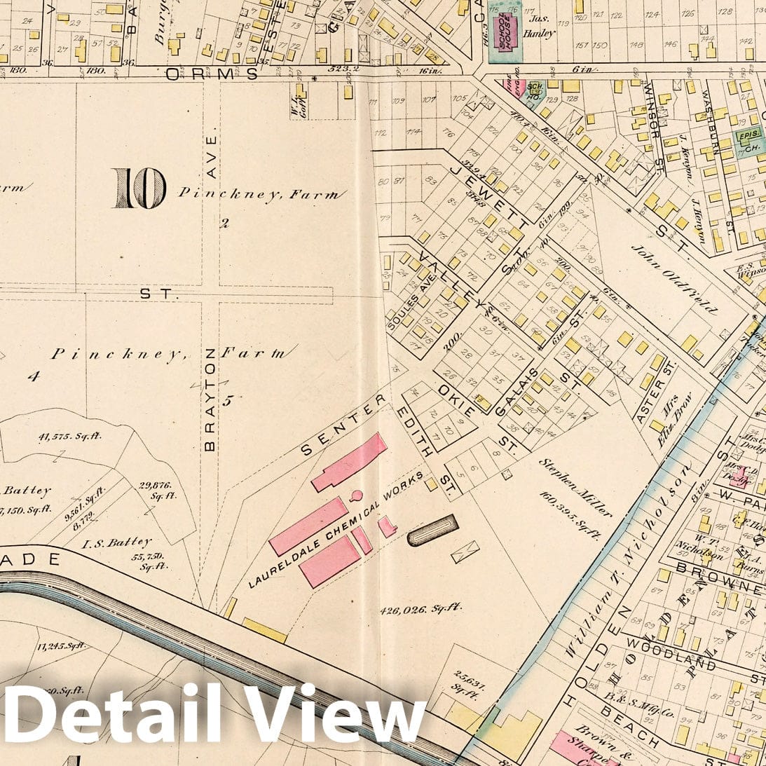 Providence, Rhode Island - Plate No. 8, 1882 - Historical Atlas Map Print
