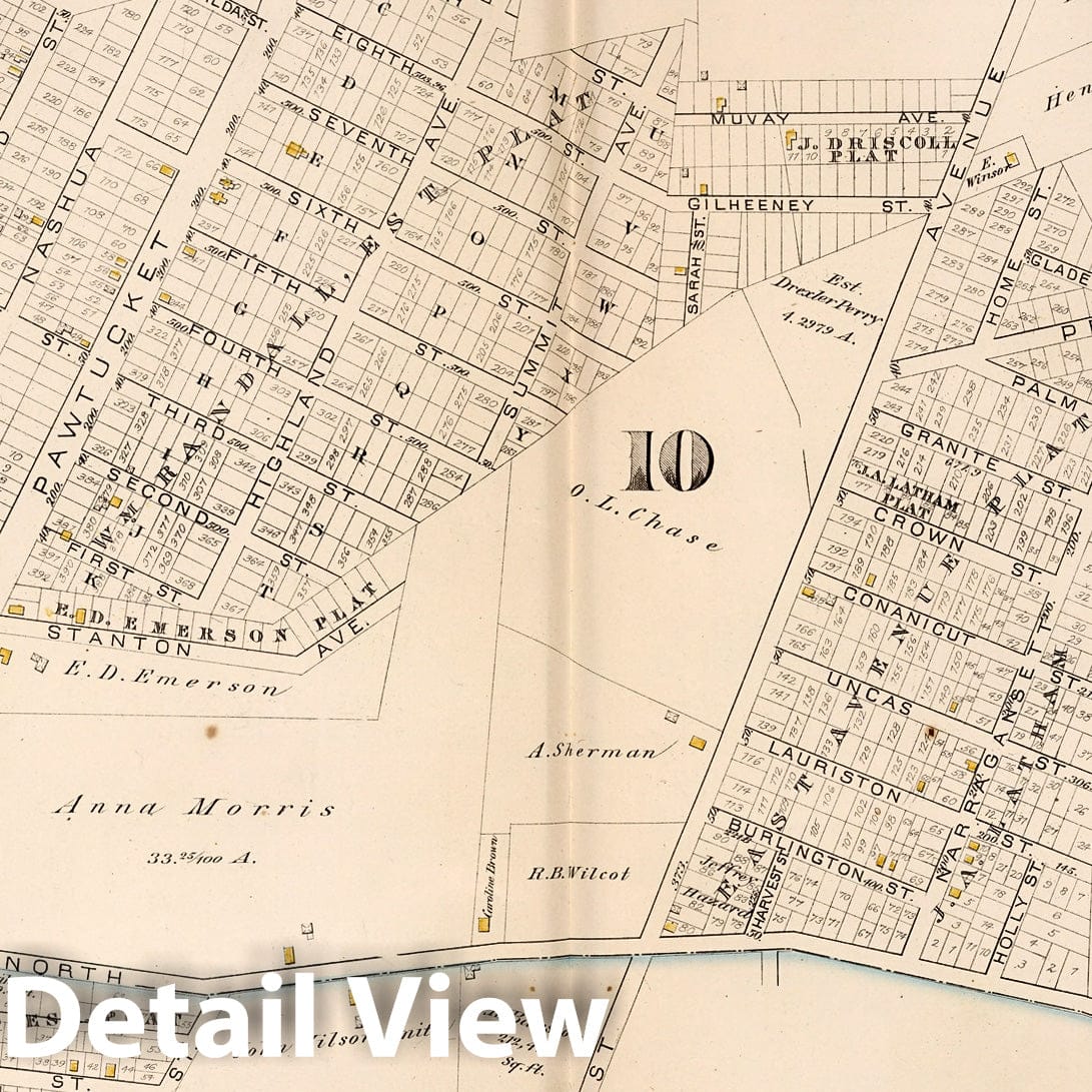 Providence, Rhode Island - Property Map, 1882 - Historical Map Print