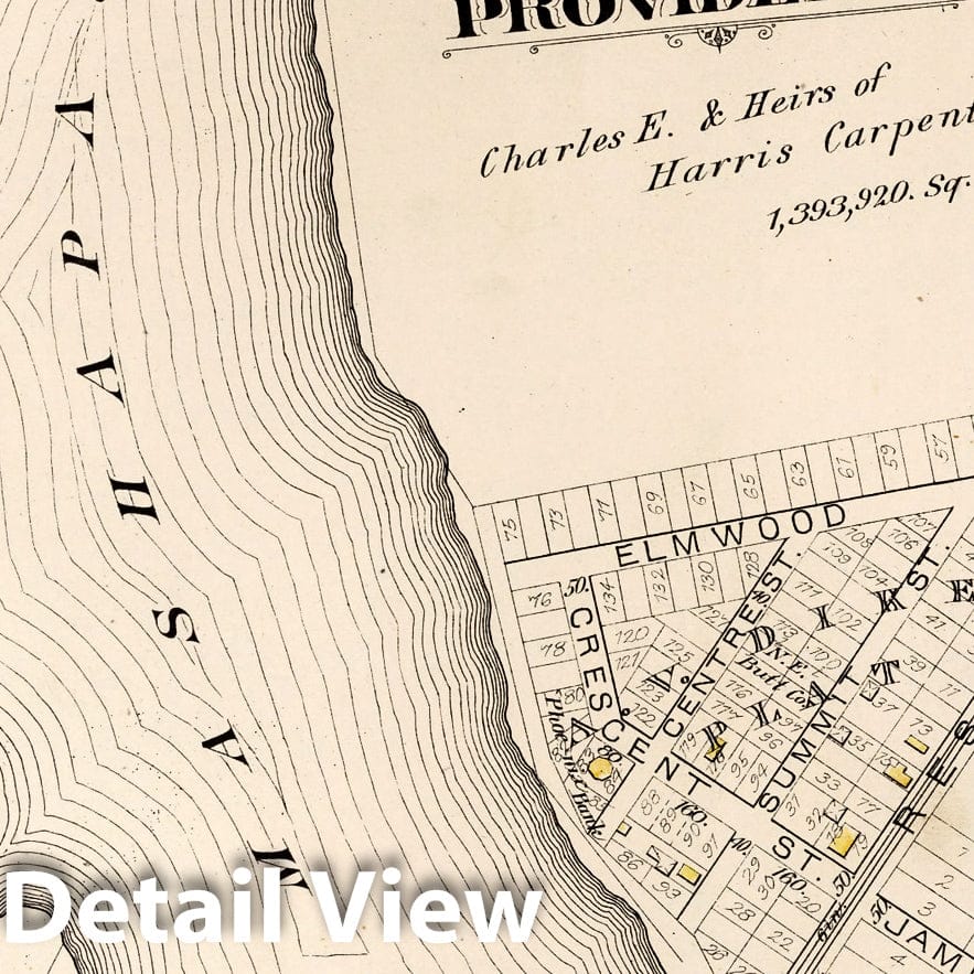 Providence, Rhode Island - Plate No. 20, 1882 - Historical Map Print