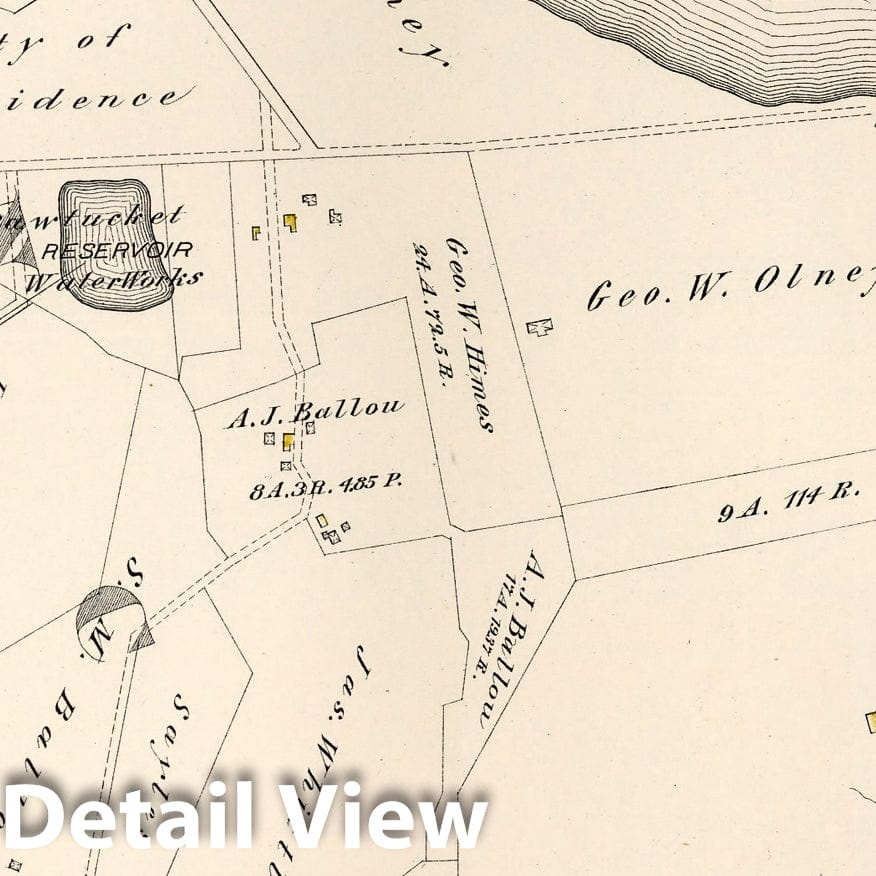 Lincoln, Rhode Island - Property Map, 1882 - Historical Atlas Plate