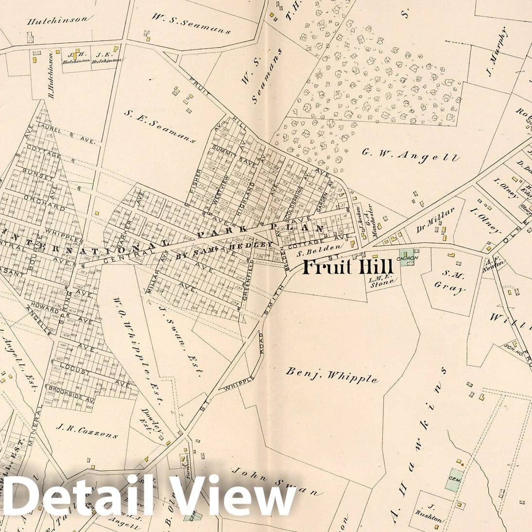 North Providence, Rhode Island - Property Map, 1882 - Historical Atlas Reproduction