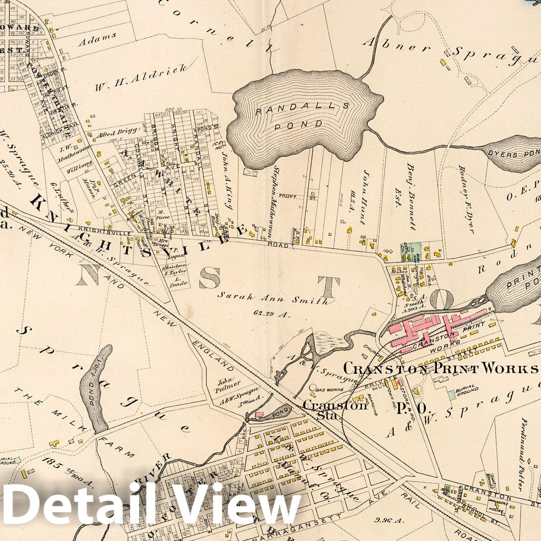 Johnston and Cranston, Rhode Island - Property Map, 1882