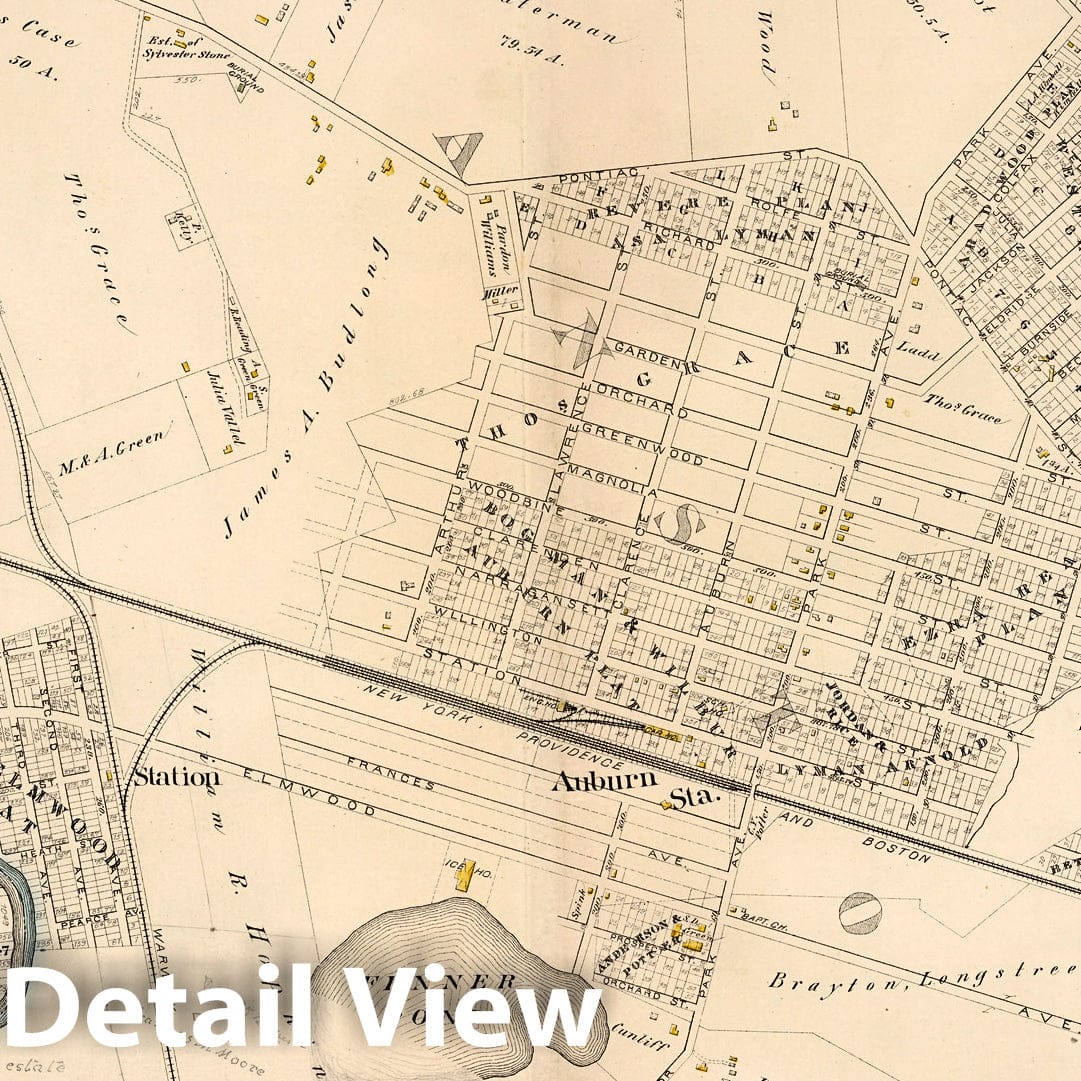 Cranston and Warwick, Rhode Island - Plate No. 41, 1882 - Historical Map Print