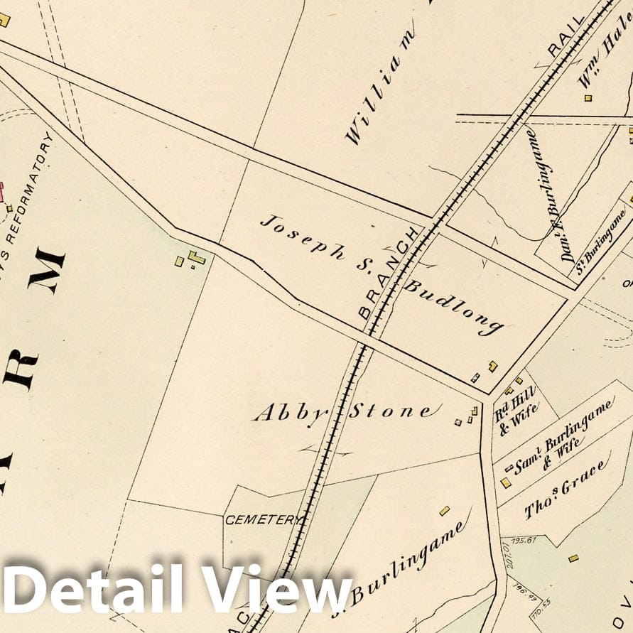 Cranston, Rhode Island - Property Map, 1882 - Historical Atlas Plate