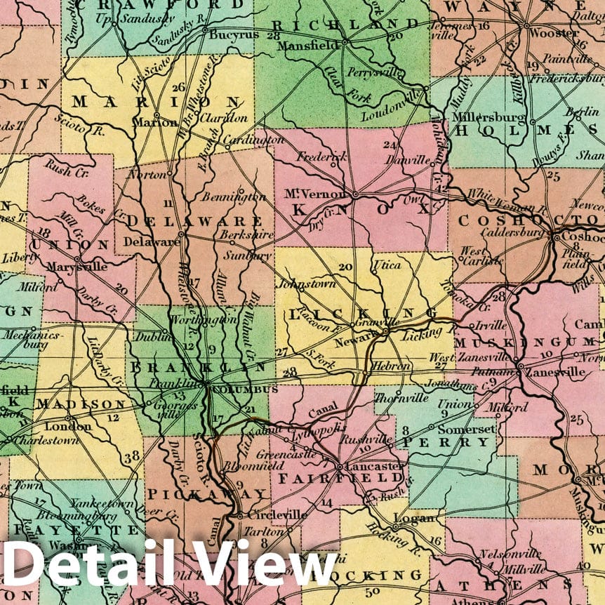 Historic Map : World Atlas Map, Ohio 1833 - Vintage Wall Art