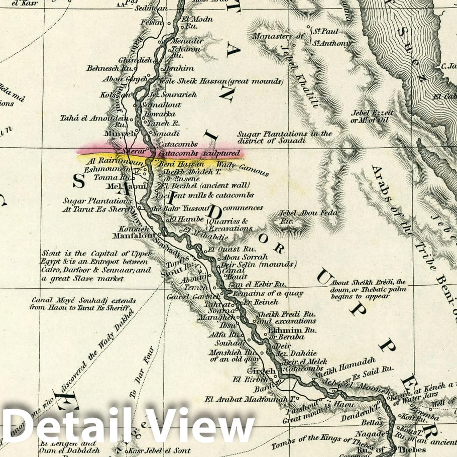 Egypt and Nubia, 1834 - Historical Map Print