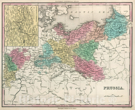 Historic Map : World Atlas Map, Prussia. 1834 - Vintage Wall Art