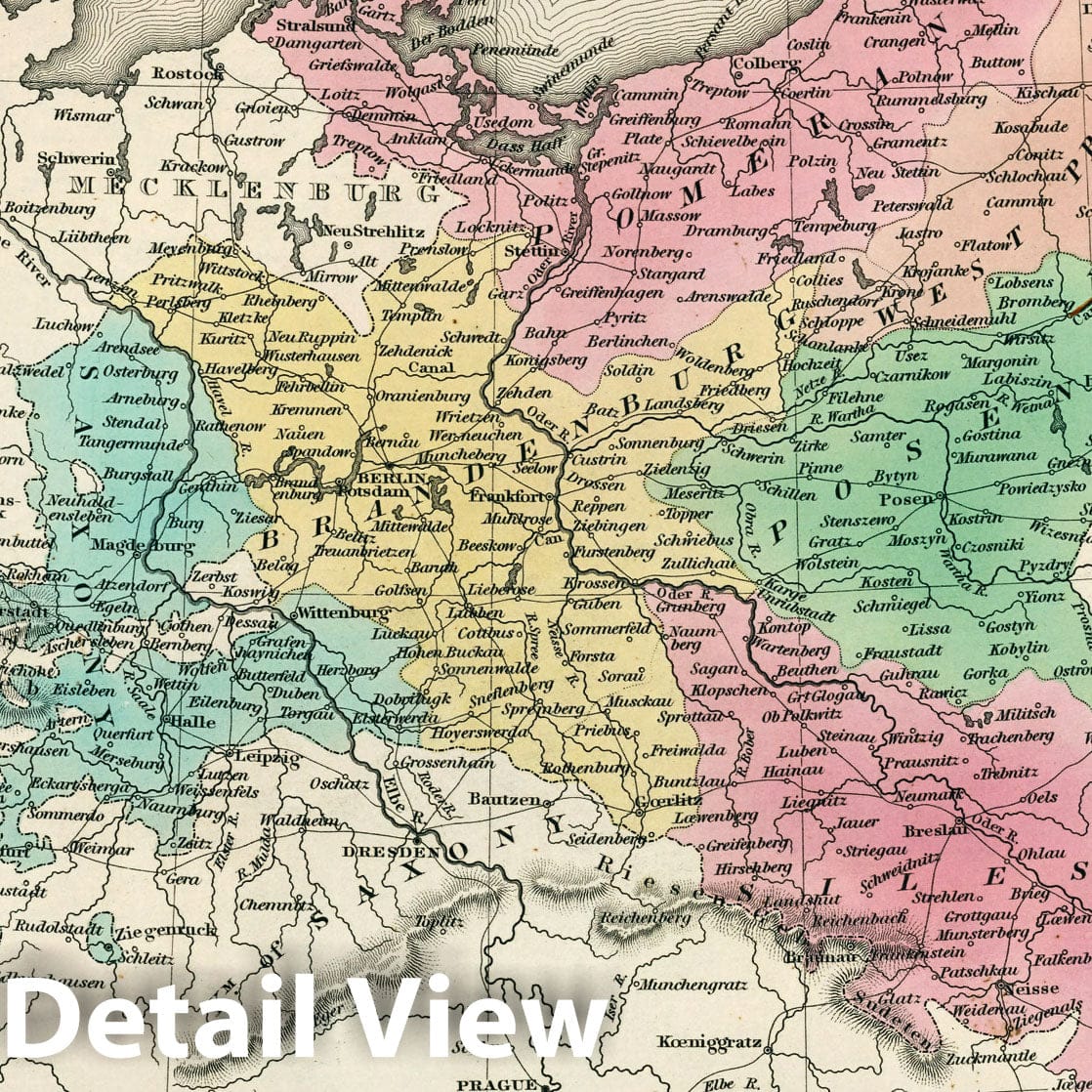 Prussia with Environs of Berlin, 1834 - Historical Map Reproduction