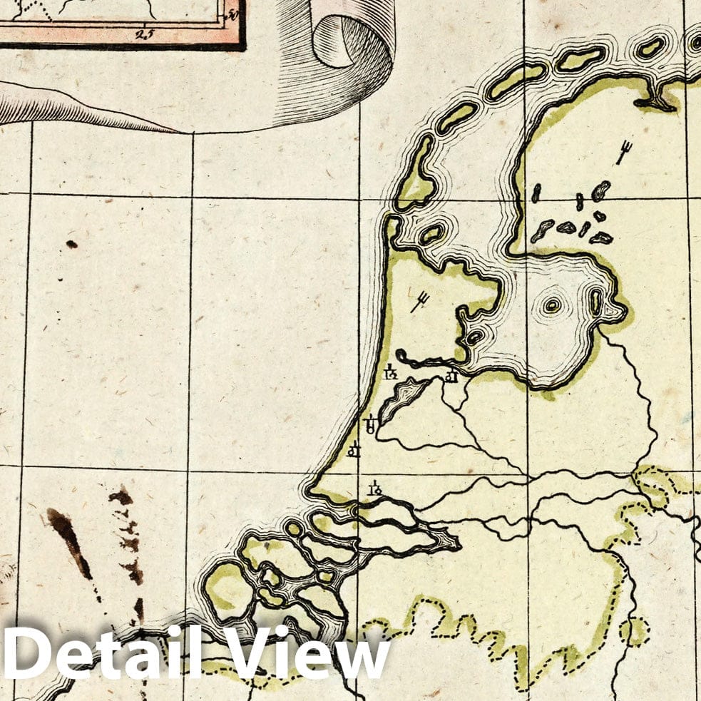 Netherlands, 1799 - Historical Topographic Map Print