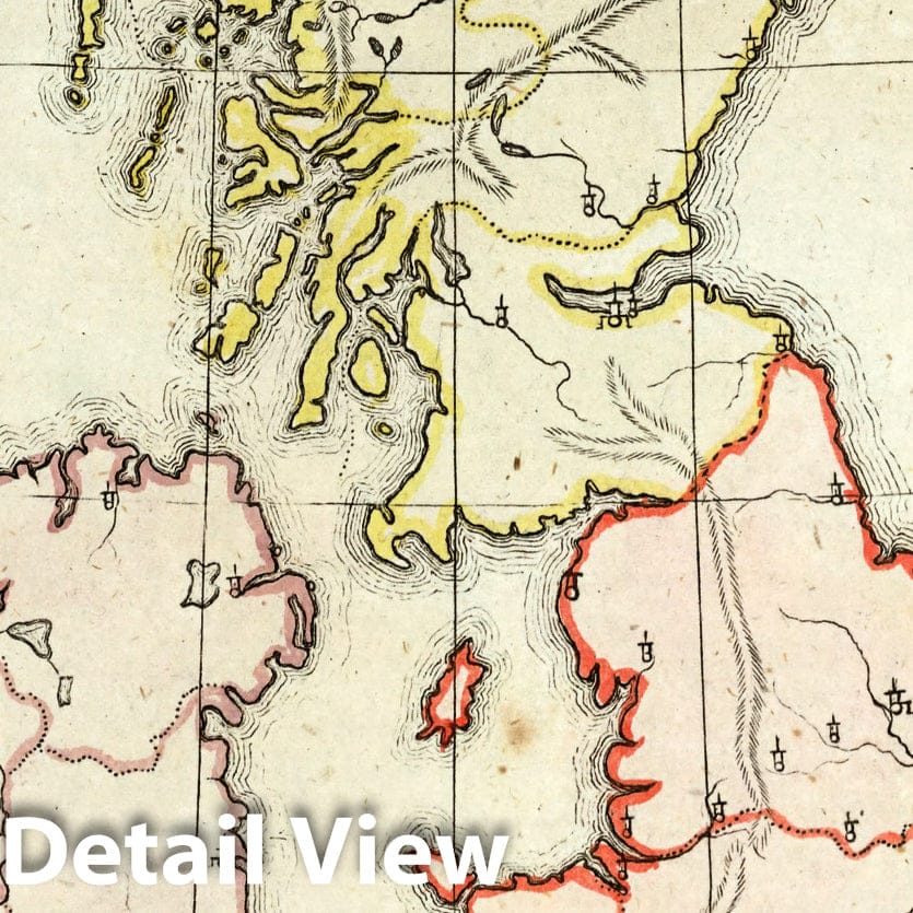 Great Britain and Ireland 1801 Topographic Map Print