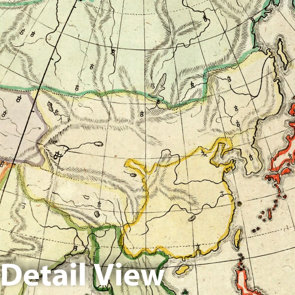Asia, 1801 - Historical Topographic Map Print