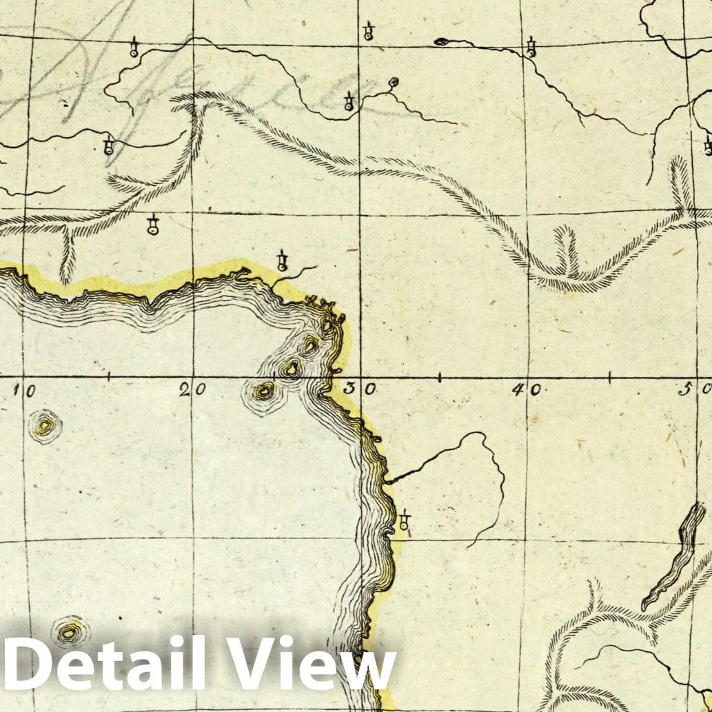 Africa 1801 Topographic Map Print - Gaspari School Atlas