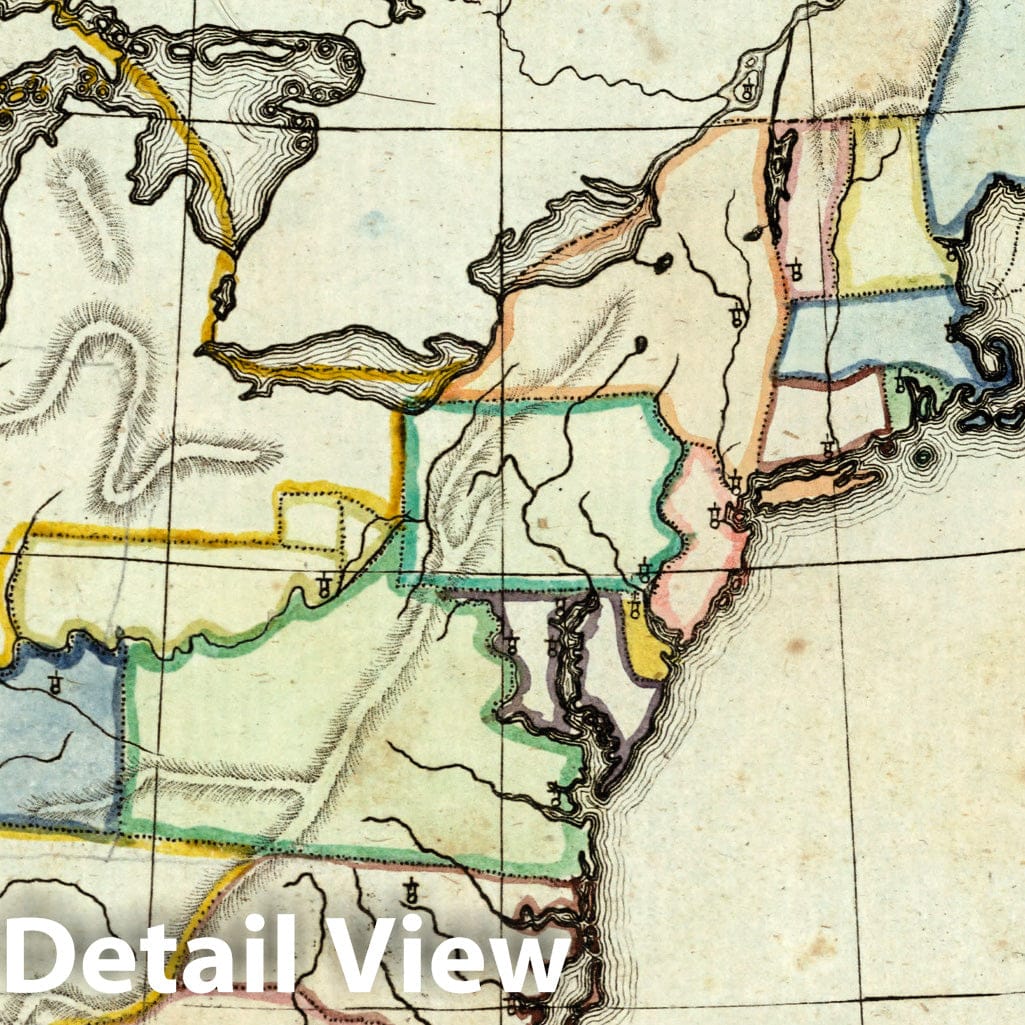 United States, 1801 - Historical Topographic Map Print