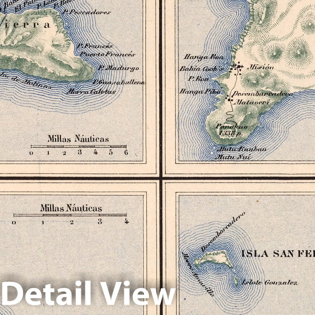 Easter Island, Juan Fernandez Island, Santa Maria Island, San Felix and San Ambrosio Islands, Chile 1903 Historical Map Print