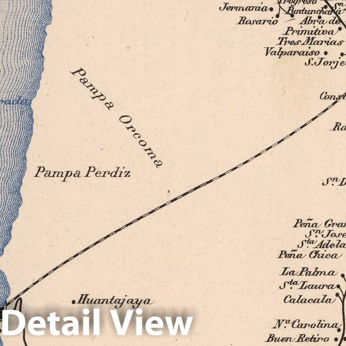 Tarapaca Nitrate Region - Mapa No. 6, 1903 - Historical Map Print
