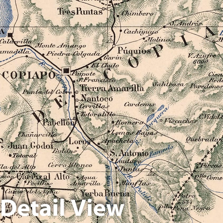Atacama Province, Chile - 1903 Historical Map Print