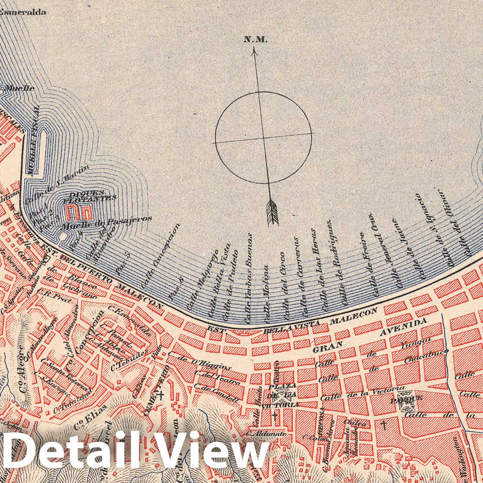 Valparaiso, 1903 - Historical Map Print from Atlas de Chile