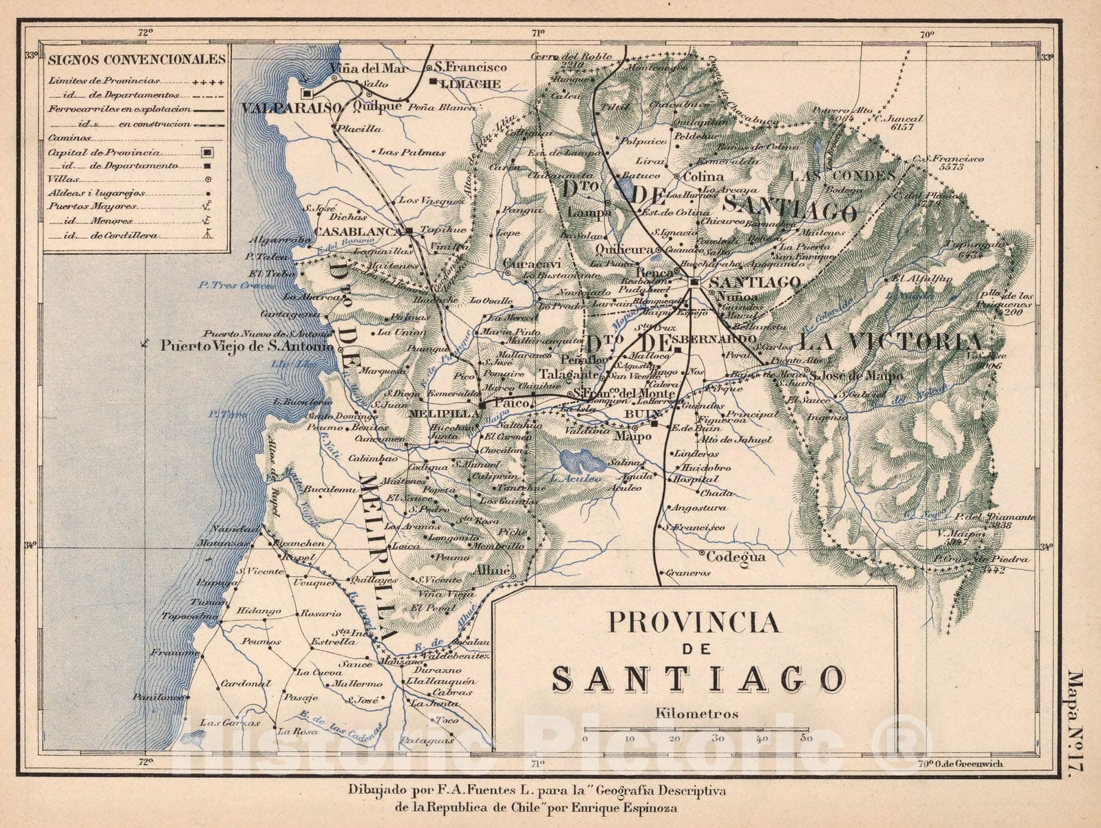 Santiago Province - Mapa No. 17, 1903 - Historical Map Print