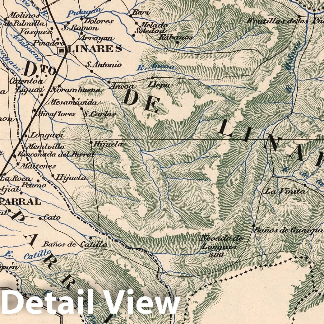 Linares Province, Chile - Map No. 22, 1903 - Historical Map Print