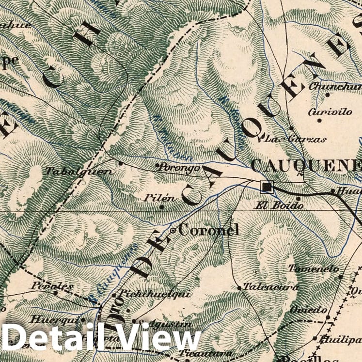Maule Province, Chile 1903 - Historical Map Print