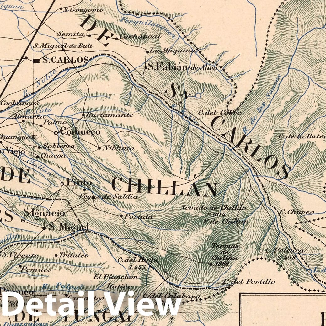 Nuble Province, Chile 1903 Historical Map Print