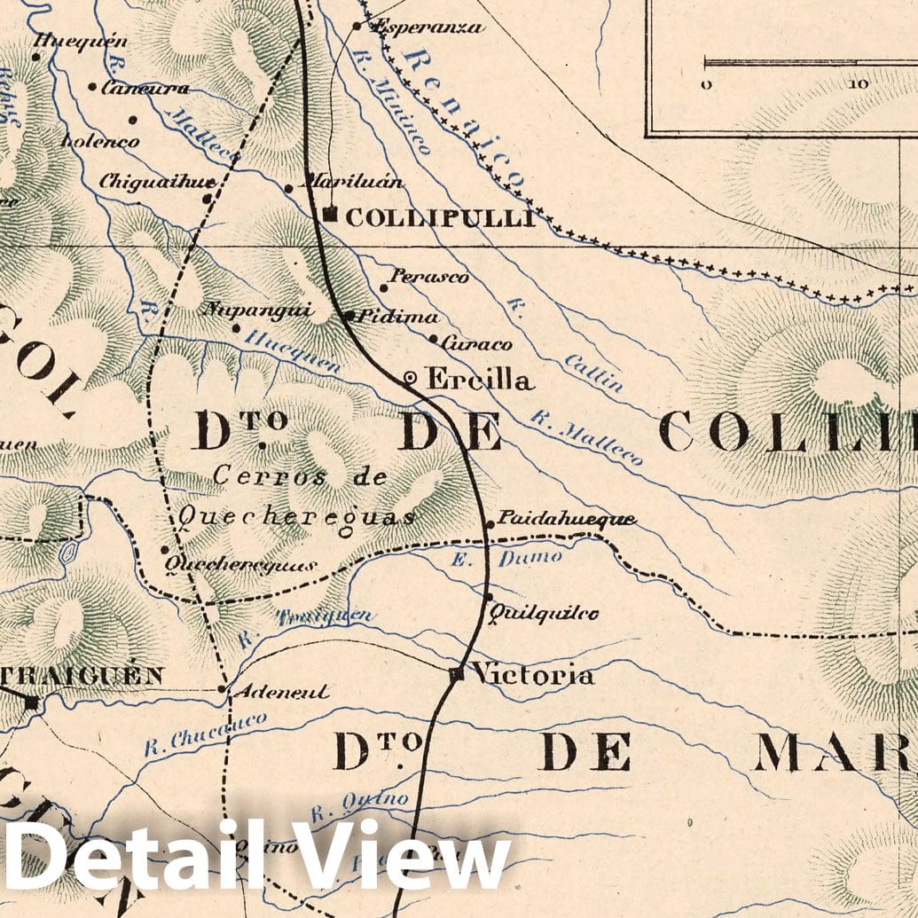 Malleco Province, Chile - Map No. 29, 1903 Historical Map Print