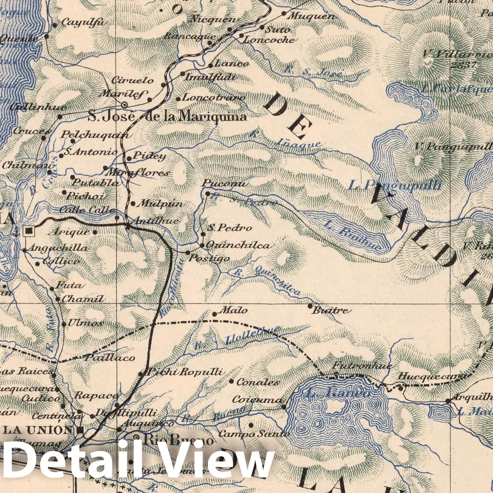 Valdivia Province, Chile 1903 Historical Map Print