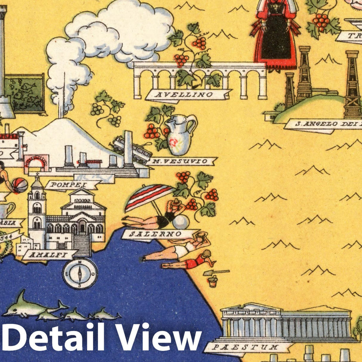 Campania - Pictorial Map, 1938 - Historical Map Reproduction