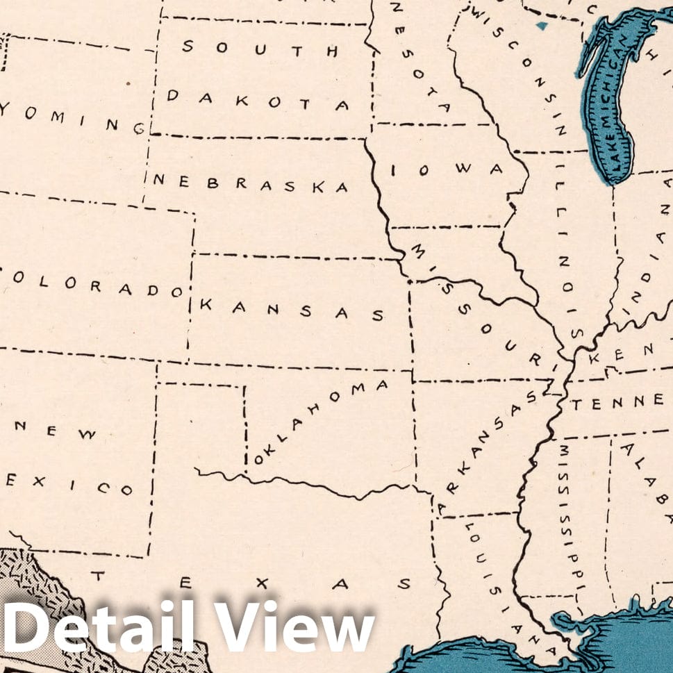 United States - Pictorial Map, 1931 - Historical Map Print