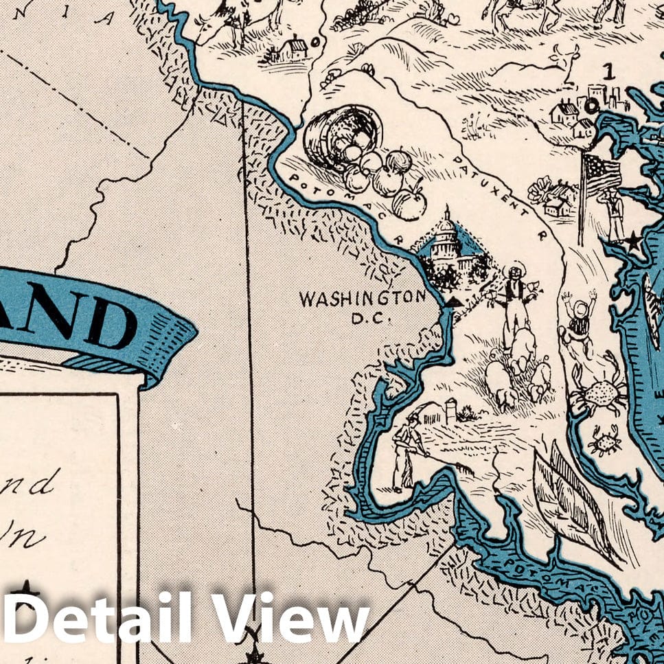 Historic Map : School Atlas Map, Maryland. 1931 - Vintage Wall Art