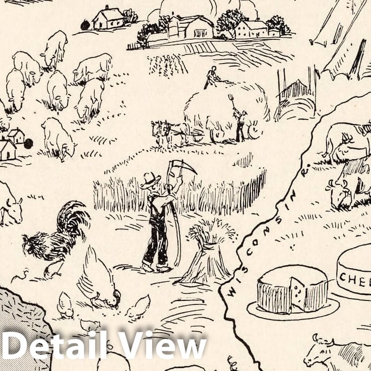 Historic Map : School Atlas Map, Wisconsin. 1931 - Vintage Wall Art