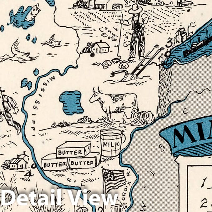 Minnesota - Pictorial Map, 1931 - Historical Map Print