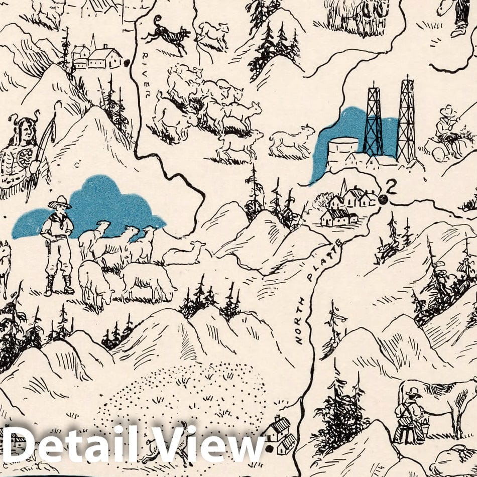 Historic Map : School Atlas Map, Wyoming. 1931 - Vintage Wall Art