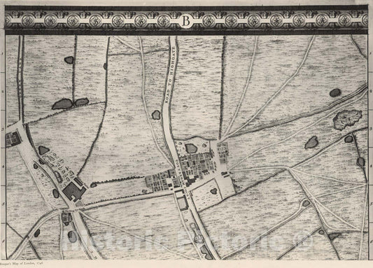 Historic Map : London (England), City Atlas Map, Sheet B 1 (a). 1919 - Vintage Wall Art
