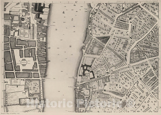 Historic Map : London (England), City Atlas Map, Sheet C 3 (a). 1919 - Vintage Wall Art