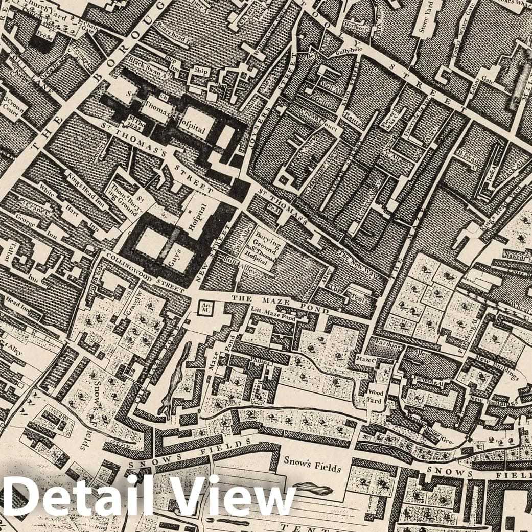 Rocque's Map of London, 1746 - Historical Map Reproduction