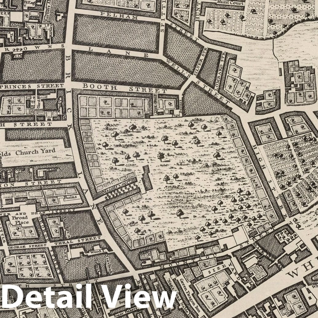 Rocque's Map of London, 1746 (Sheet F 1 b) - Historical Map Print