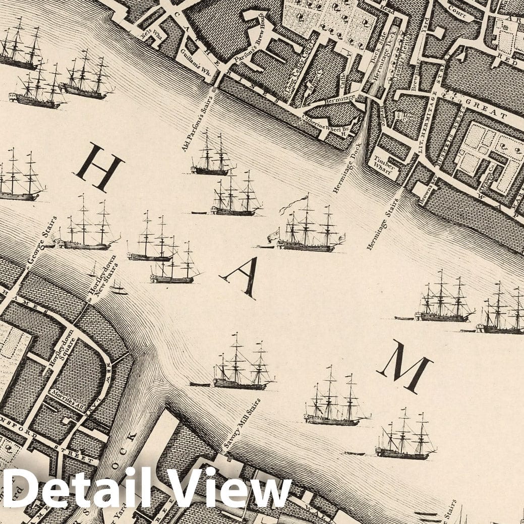 London, England 1746 - Rocque's Map Historical Map Print