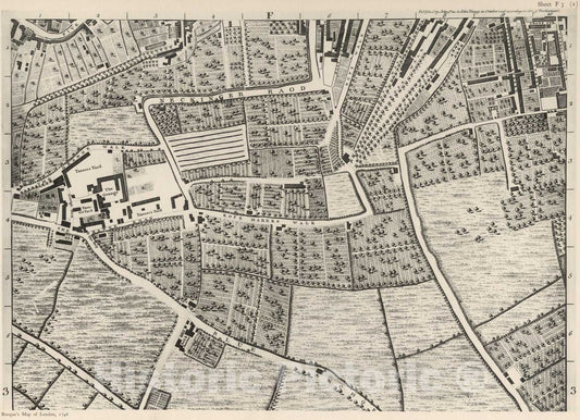 Historic Map : London (England), City Atlas Map, Sheet F 3 (a). 1919 - Vintage Wall Art