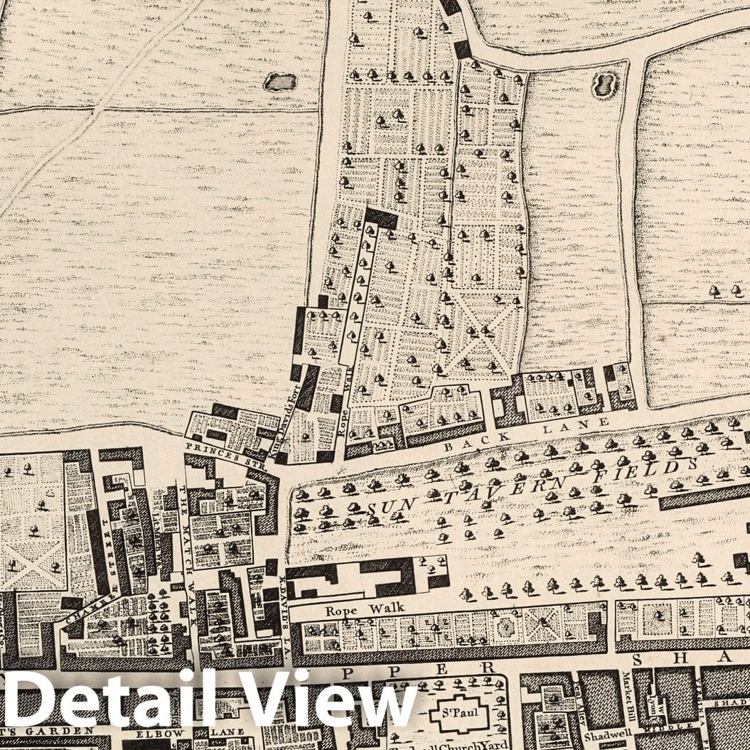 Rocque's Map of London, 1746 - Historical Map Reproduction