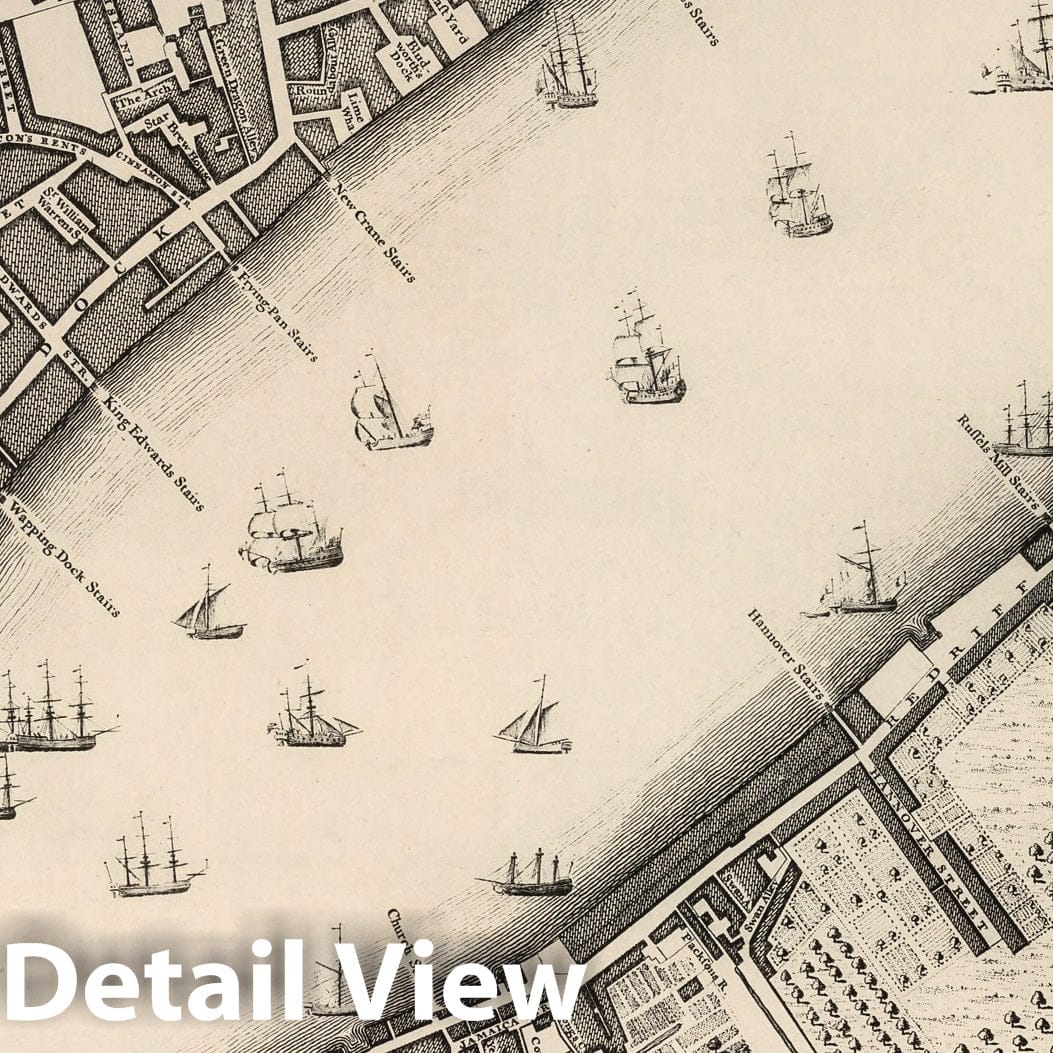 London, England - Sheet G 2, 1746 - Rocque's Map of London Reproduction