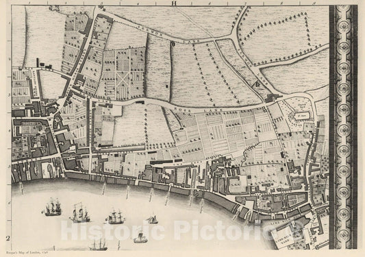 Historic Map : London (England), City Atlas Map, Sheet H 2 (a). 1919 - Vintage Wall Art