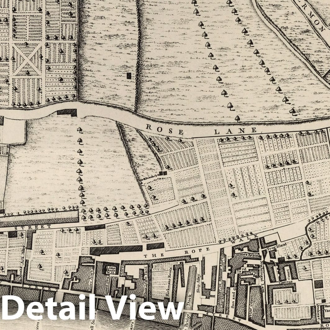 London, England - Sheet H 2, 1746 - Rocque's Map of London Facsimile