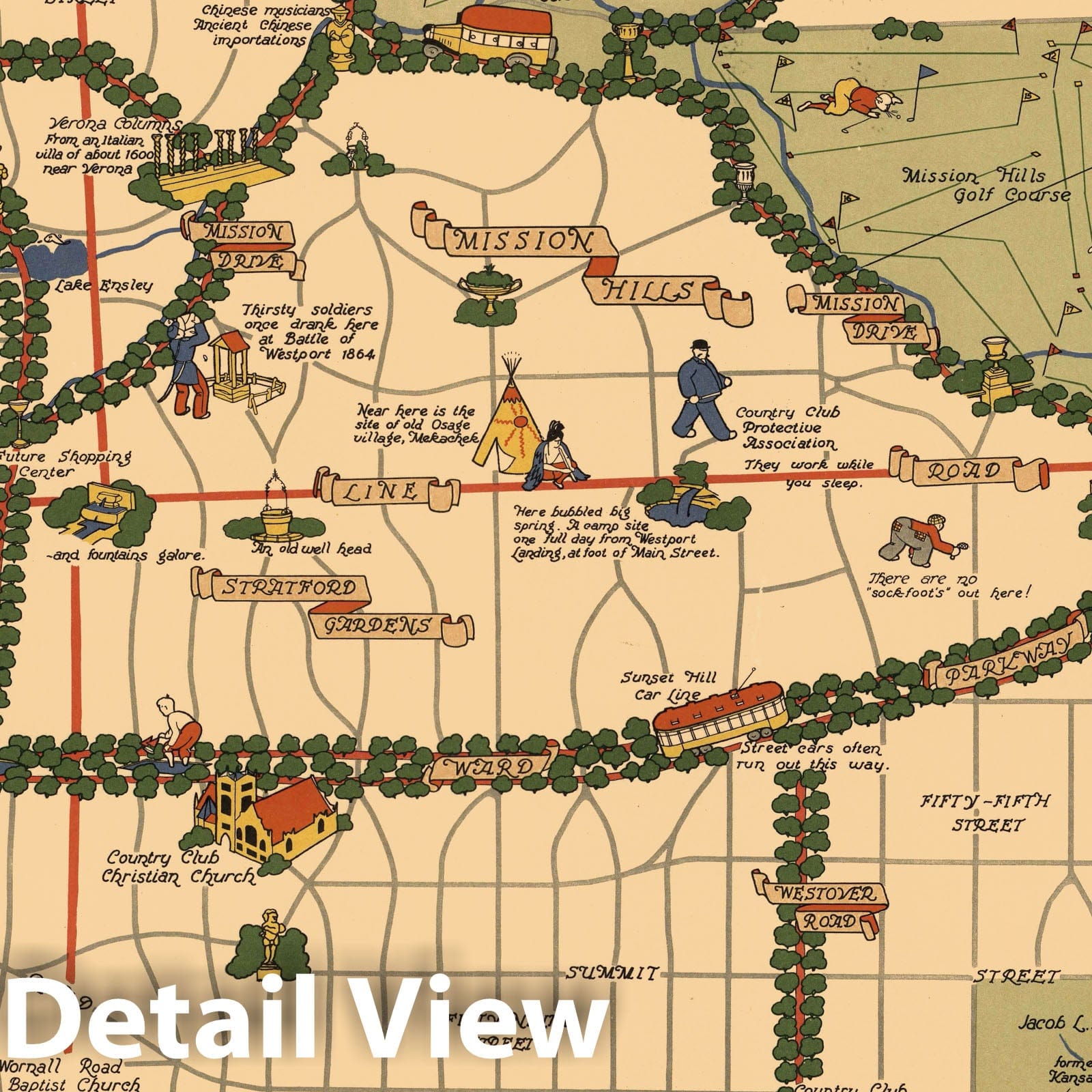 Country Club District, Kansas City, Missouri - Pictorial Map, 1930