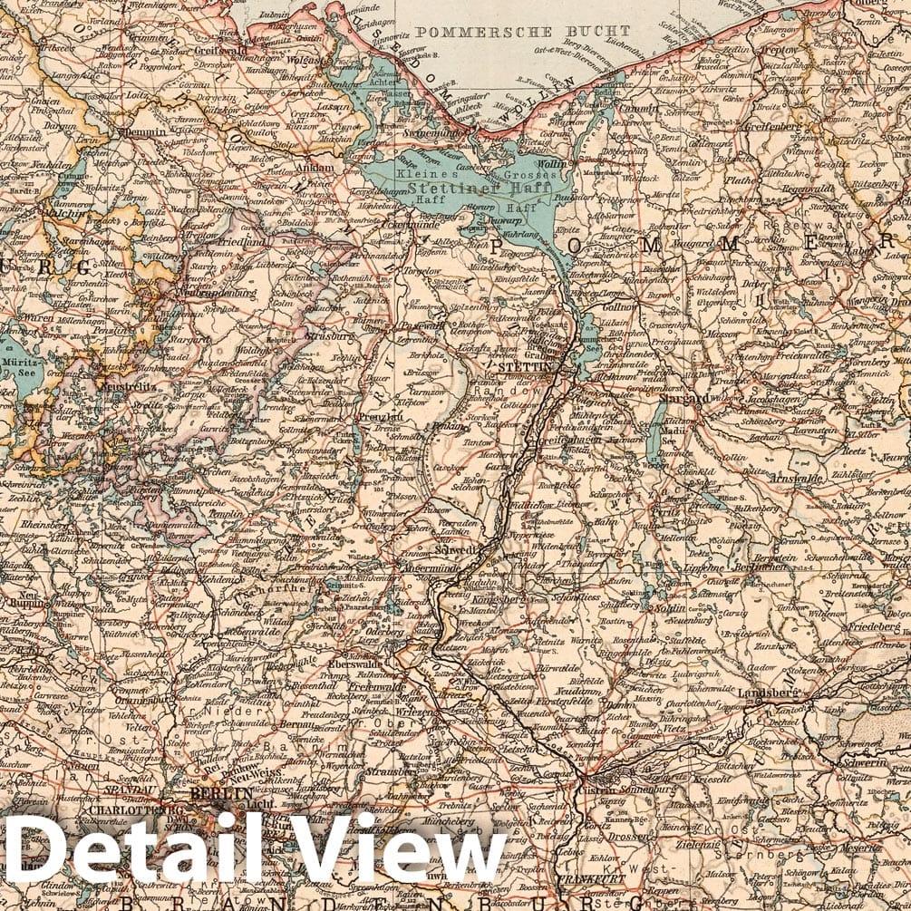 Northern Germany, Central Part - 1899 Historical Map Print