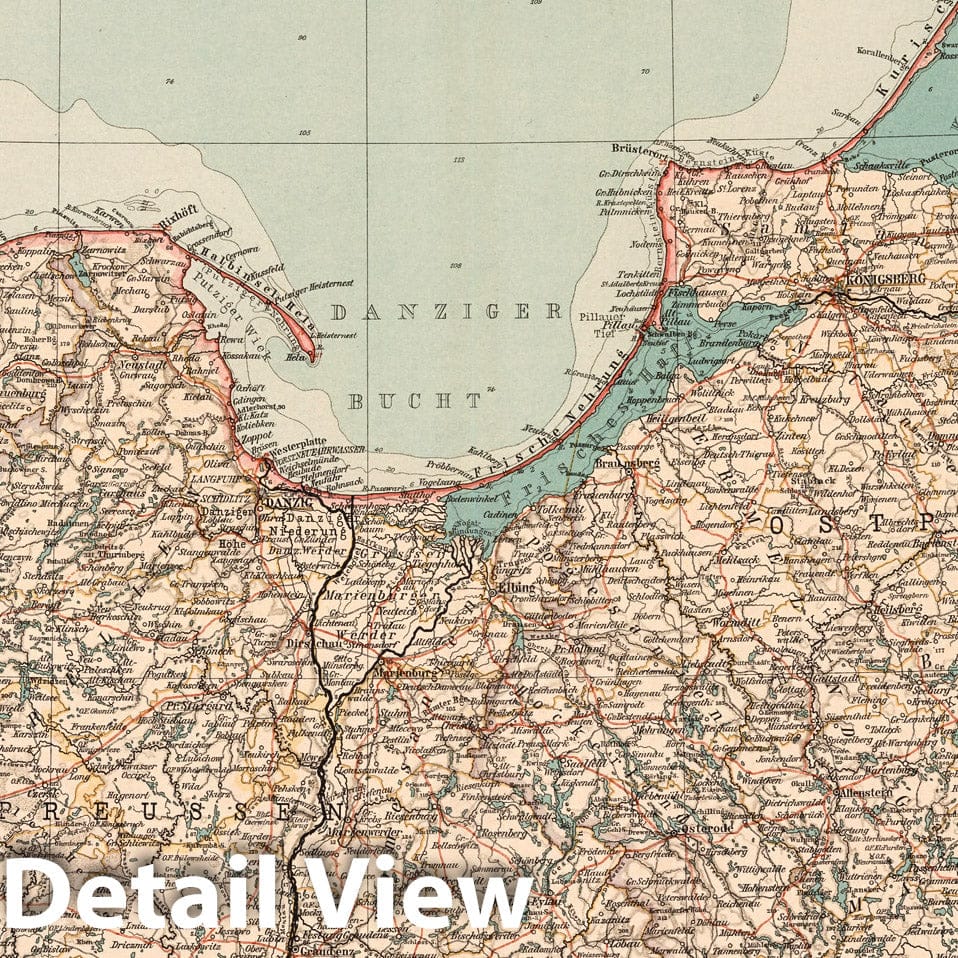 Historic Map : Germany,No.17: Nordost-Deutschland 1899 , Vintage Wall Art