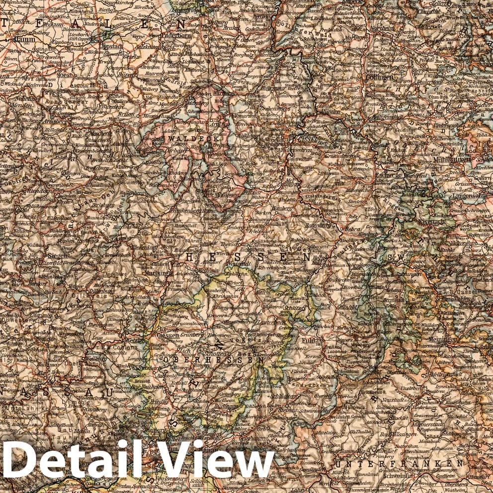 Western and Central Germany - Railroad Map, 1899 - Historical Map Reproduction